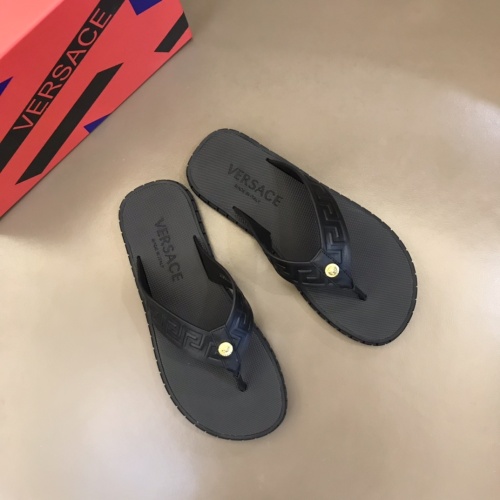 Replica Versace Slippers For Men #1076786 $64.00 USD for Wholesale