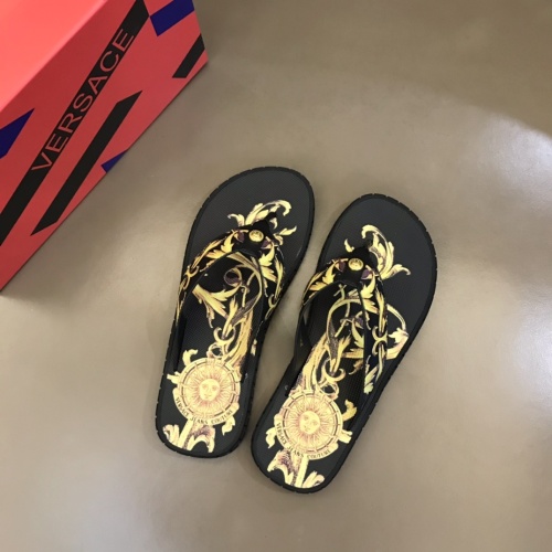 Replica Versace Slippers For Men #1076798 $64.00 USD for Wholesale