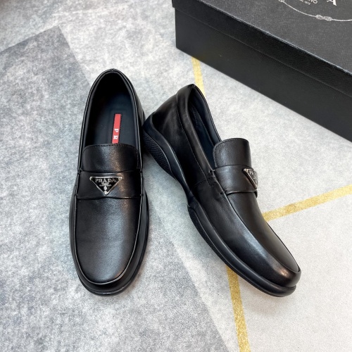 Replica Prada Leather Shoes For Men #1078443 $80.00 USD for Wholesale