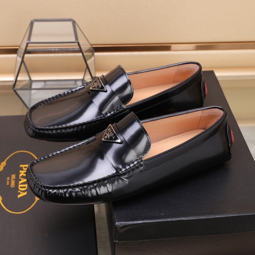 Replica Prada Leather Shoes For Men #1079334 $88.00 USD for Wholesale