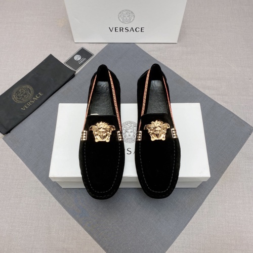 Replica Versace Leather Shoes For Men #1084395 $88.00 USD for Wholesale