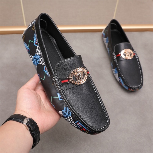 Replica Versace Leather Shoes For Men #1084444 $72.00 USD for Wholesale