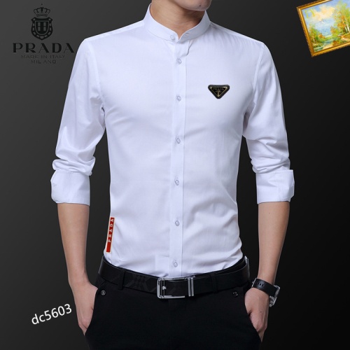 Prada Shirts Long Sleeved For Men #1086605 $40.00 USD, Wholesale Replica Prada Shirts