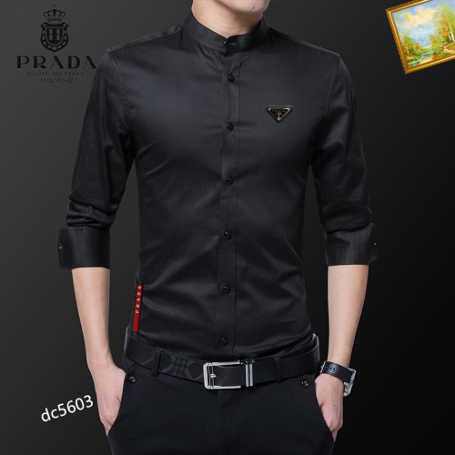 Prada Shirts Long Sleeved For Men #1086606 $40.00 USD, Wholesale Replica Prada Shirts