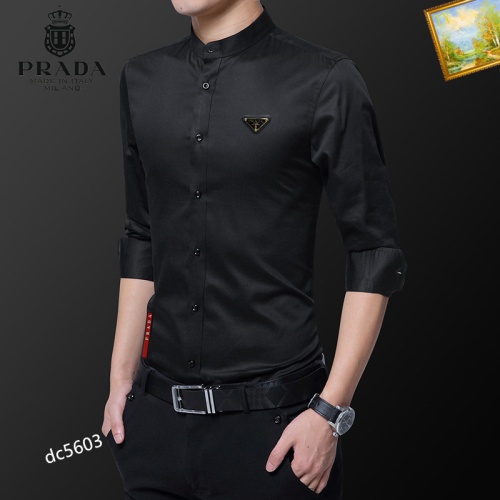 Replica Prada Shirts Long Sleeved For Men #1086606 $40.00 USD for Wholesale