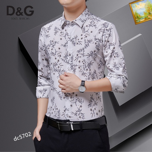 Replica Dolce & Gabbana D&G Shirts Long Sleeved For Men #1086715 $40.00 USD for Wholesale