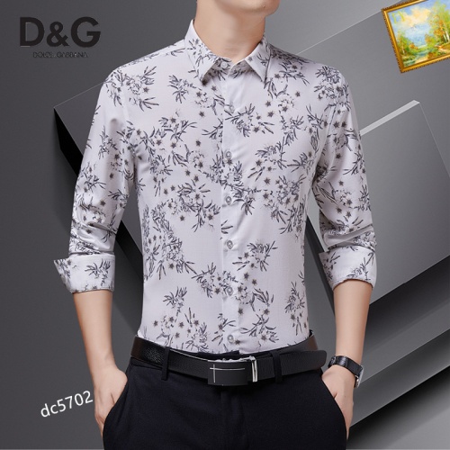 Replica Dolce & Gabbana D&G Shirts Long Sleeved For Men #1086715 $40.00 USD for Wholesale