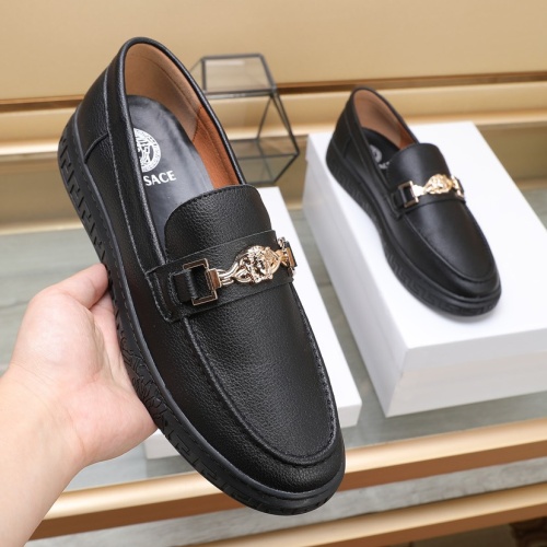 Replica Versace Leather Shoes For Men #1088571 $82.00 USD for Wholesale