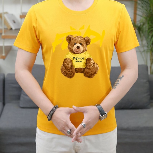 Fendi T-Shirts Short Sleeved For Unisex #1089656 $25.00 USD, Wholesale Replica Fendi T-Shirts