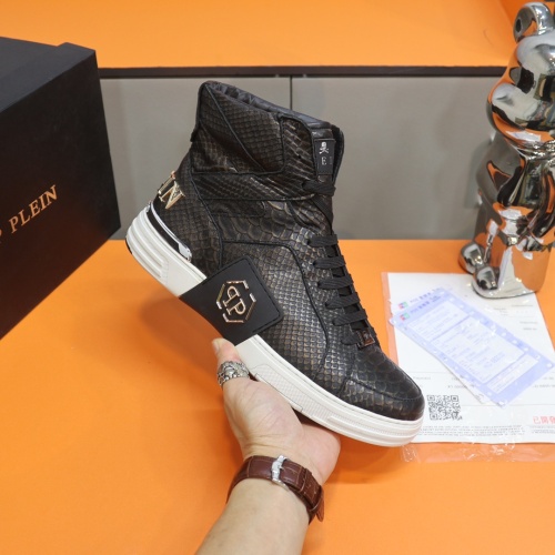 Replica Philipp Plein PP High Tops Shoes For Men #1090952 $115.00 USD for Wholesale