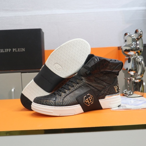 Replica Philipp Plein PP High Tops Shoes For Men #1090952 $115.00 USD for Wholesale