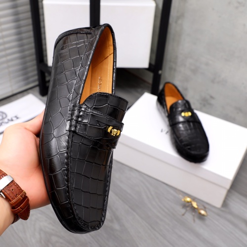 Replica Versace Leather Shoes For Men #1091571 $92.00 USD for Wholesale
