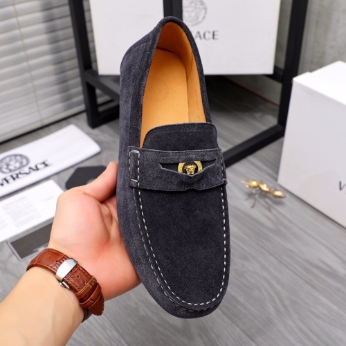 Replica Versace Leather Shoes For Men #1091572 $92.00 USD for Wholesale