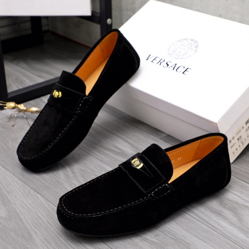 Versace Leather Shoes For Men #1091573 $92.00 USD, Wholesale Replica Versace Leather Shoes