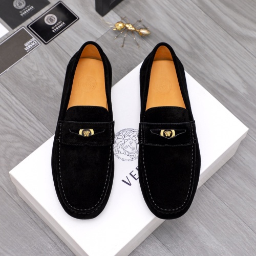 Replica Versace Leather Shoes For Men #1091573 $92.00 USD for Wholesale