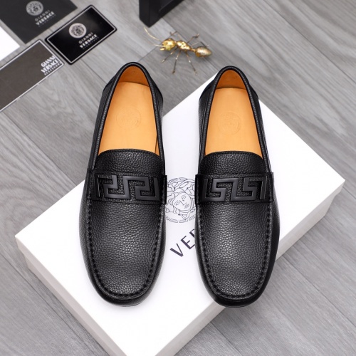Replica Versace Leather Shoes For Men #1091574 $92.00 USD for Wholesale