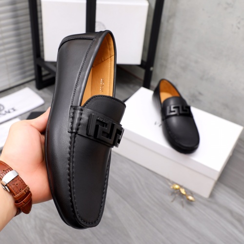 Replica Versace Leather Shoes For Men #1091575 $92.00 USD for Wholesale