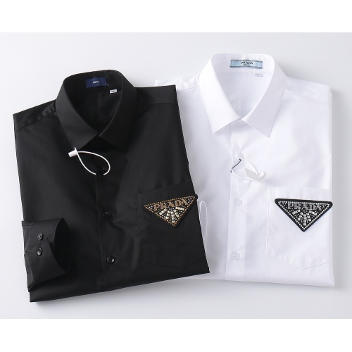 Replica Prada Shirts Long Sleeved For Men #1093593 $48.00 USD for Wholesale