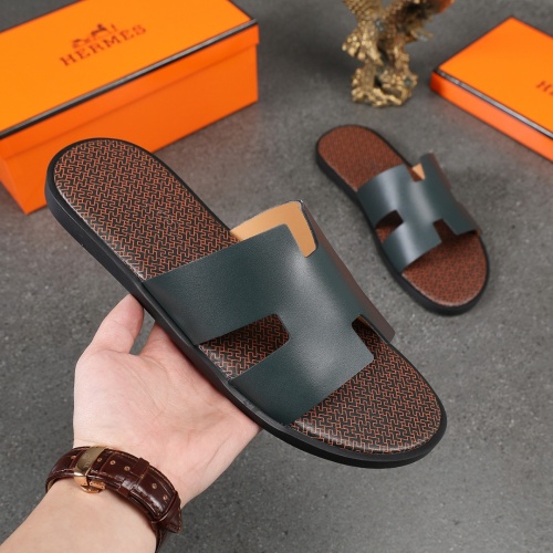 Replica Hermes Slippers For Men #1093935 $42.00 USD for Wholesale