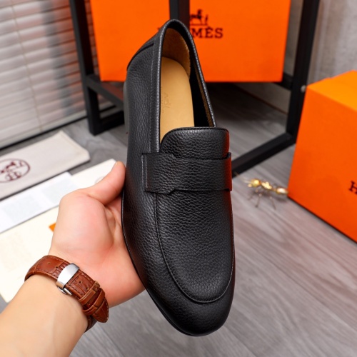 Replica Hermes Leather Shoes For Men #1094137 $98.00 USD for Wholesale