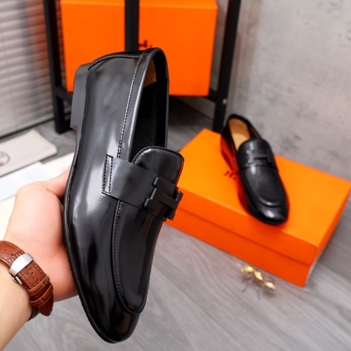 Replica Hermes Leather Shoes For Men #1094142 $98.00 USD for Wholesale