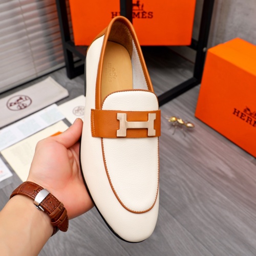 Replica Hermes Leather Shoes For Men #1094143 $98.00 USD for Wholesale