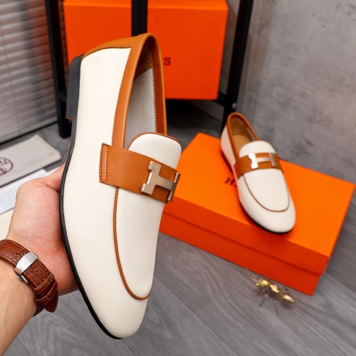 Replica Hermes Leather Shoes For Men #1094143 $98.00 USD for Wholesale