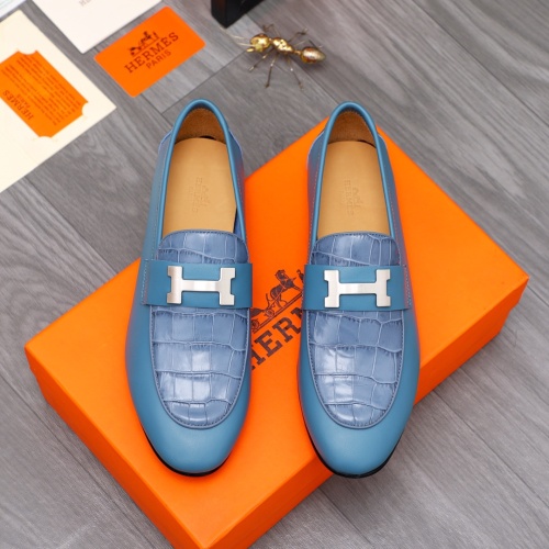 Replica Hermes Leather Shoes For Men #1094144 $98.00 USD for Wholesale