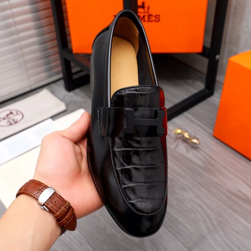 Replica Hermes Leather Shoes For Men #1094146 $98.00 USD for Wholesale