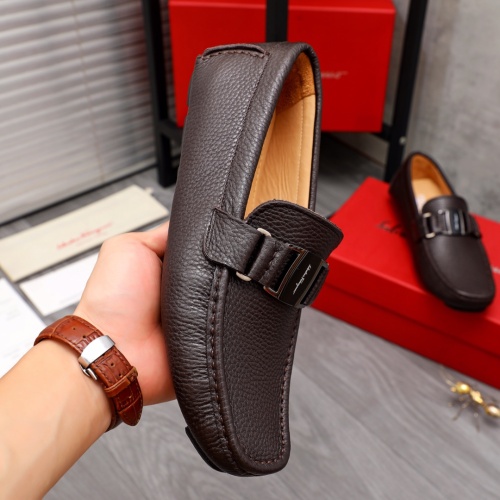 Replica Salvatore Ferragamo Leather Shoes For Men #1094436 $76.00 USD for Wholesale