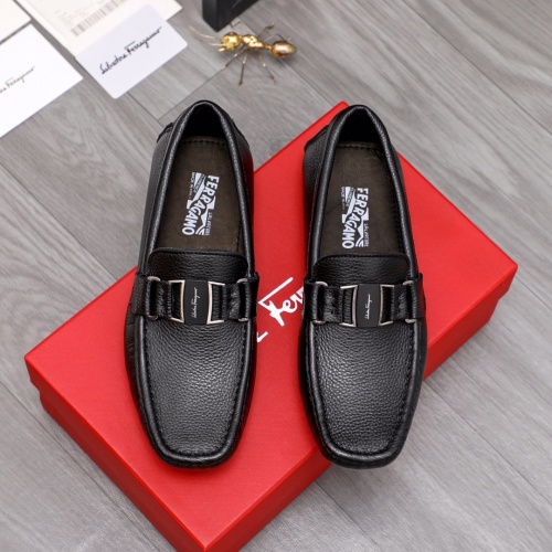 Replica Salvatore Ferragamo Leather Shoes For Men #1094438 $76.00 USD for Wholesale