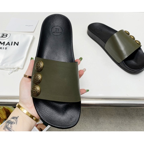Replica Balmain Slippers For Women #1096655 $72.00 USD for Wholesale