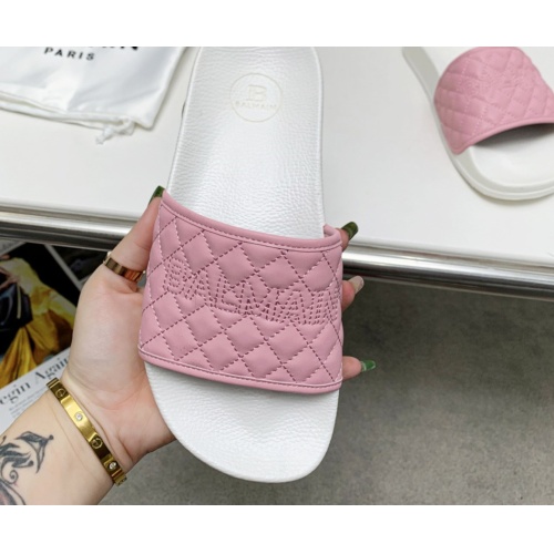 Replica Balmain Slippers For Women #1096657 $72.00 USD for Wholesale