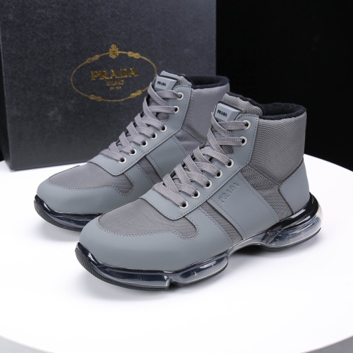 Prada High Top Shoes For Men #1097447 $102.00 USD, Wholesale Replica Prada High Top Shoes