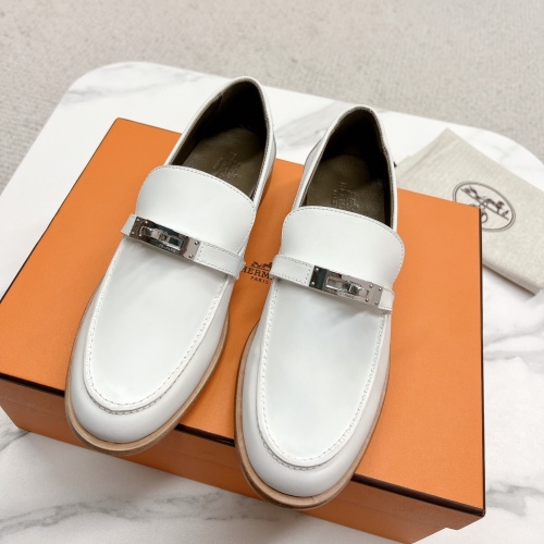 Replica Hermes Leather Shoes For Women #1097636 $118.00 USD for Wholesale
