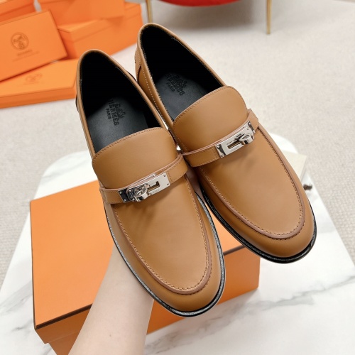 Replica Hermes Leather Shoes For Women #1097638 $118.00 USD for Wholesale
