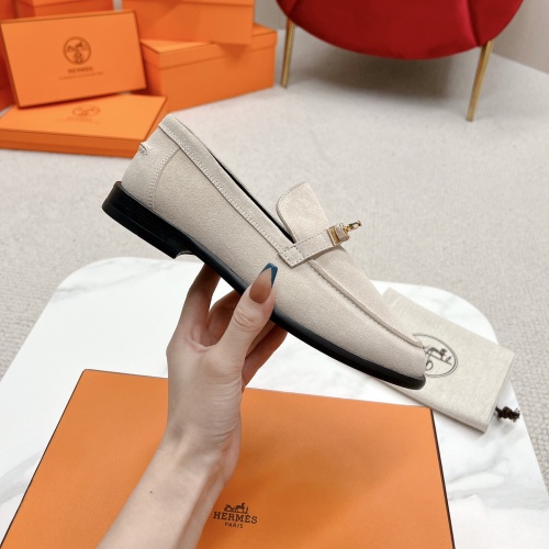 Replica Hermes Leather Shoes For Women #1097640 $118.00 USD for Wholesale