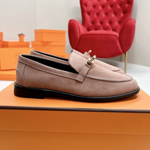 Replica Hermes Leather Shoes For Women #1097641 $118.00 USD for Wholesale