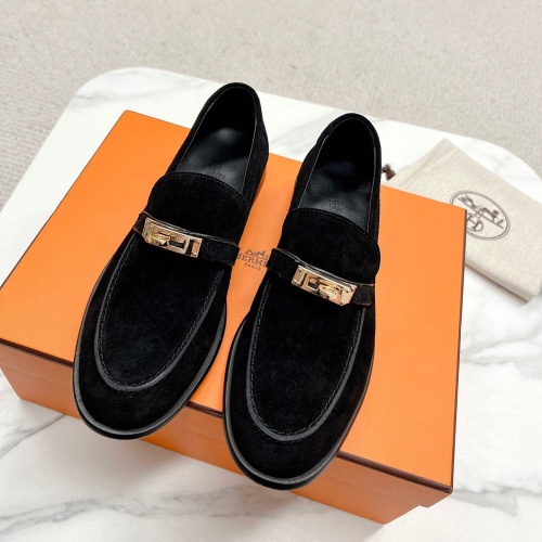 Replica Hermes Leather Shoes For Women #1097642 $118.00 USD for Wholesale