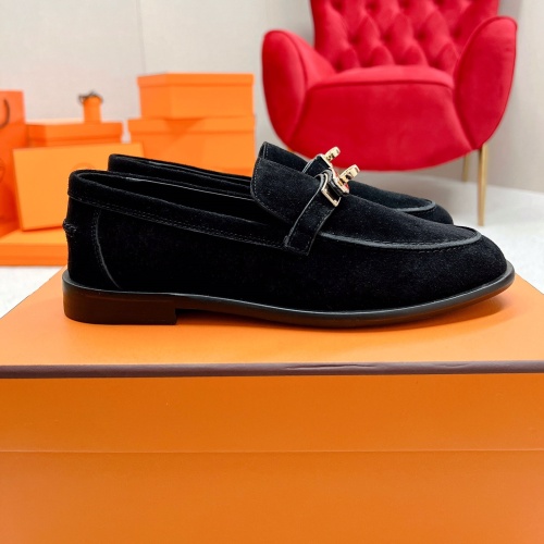 Replica Hermes Leather Shoes For Women #1097642 $118.00 USD for Wholesale