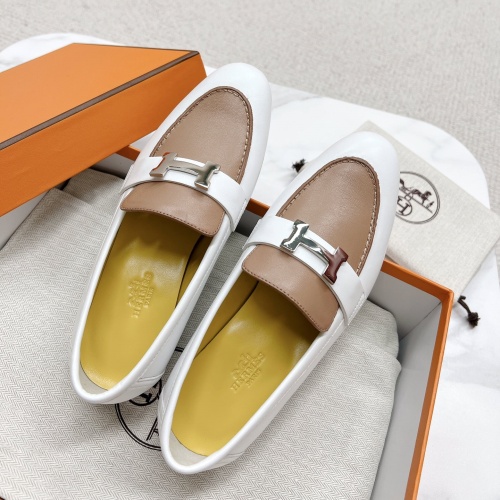 Replica Hermes Leather Shoes For Women #1097643 $125.00 USD for Wholesale