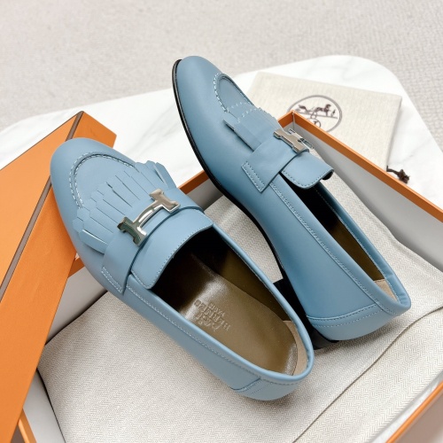 Replica Hermes Leather Shoes For Women #1097649 $125.00 USD for Wholesale