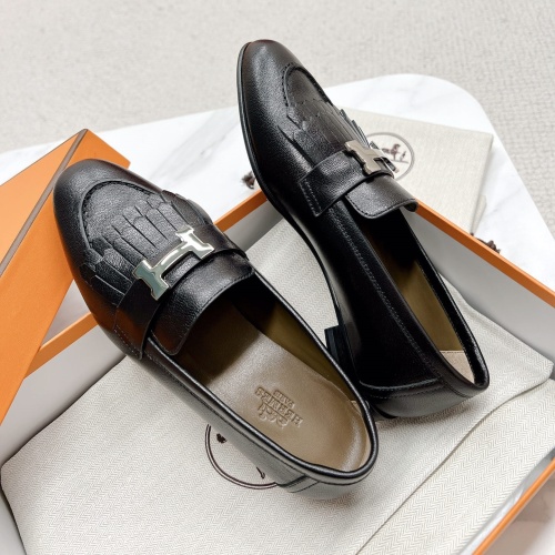 Replica Hermes Leather Shoes For Women #1097652 $125.00 USD for Wholesale