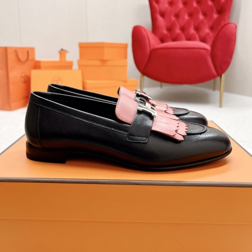 Replica Hermes Leather Shoes For Women #1097654 $125.00 USD for Wholesale