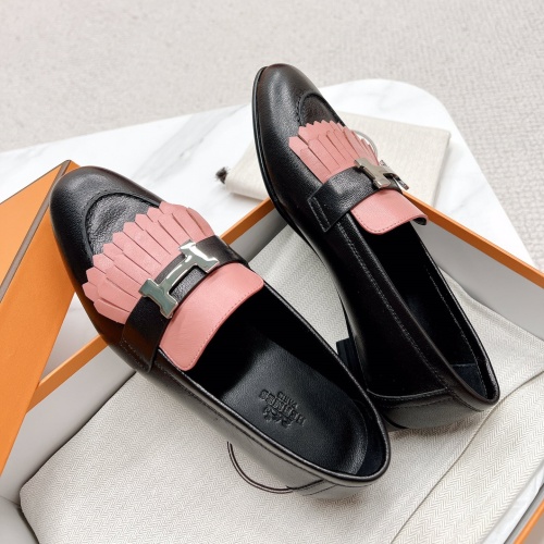 Replica Hermes Leather Shoes For Women #1097654 $125.00 USD for Wholesale