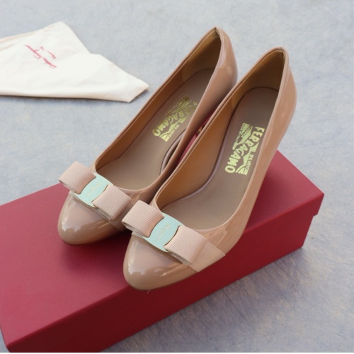 Replica Salvatore Ferragamo High-Heeled Shoes For Women #1099082 $96.00 USD for Wholesale
