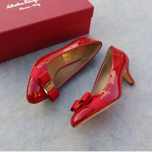 Replica Salvatore Ferragamo High-Heeled Shoes For Women #1099086 $96.00 USD for Wholesale