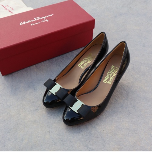 Replica Salvatore Ferragamo High-Heeled Shoes For Women #1099089 $96.00 USD for Wholesale