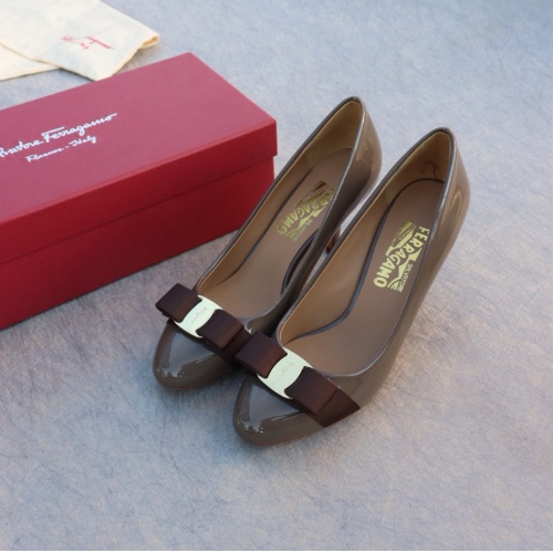Replica Salvatore Ferragamo High-Heeled Shoes For Women #1099094 $96.00 USD for Wholesale