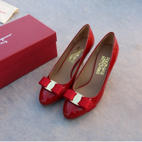 Replica Salvatore Ferragamo High-Heeled Shoes For Women #1099095 $96.00 USD for Wholesale
